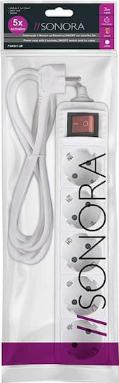 Sonora PSW501 Power Strip 5 Positions with Switch and Cable 3m