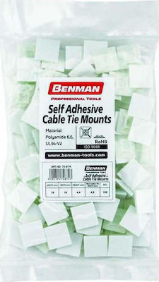 Benman Adhensive Cable Tie Mount White (70875)