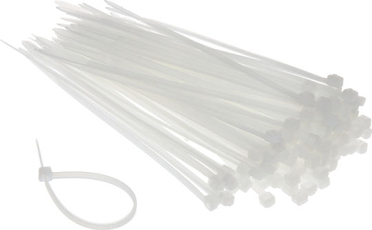 Eurolamp Δεματικά Καλωδίων Πλαστικά 160mmx2.5mm σε Λευκό χρώμα (100τμχ) (147-54004)