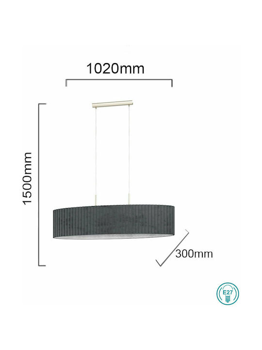 Eglo Tamaresco Pendant Light Silver Rail with Socket E27 102x30x150cm