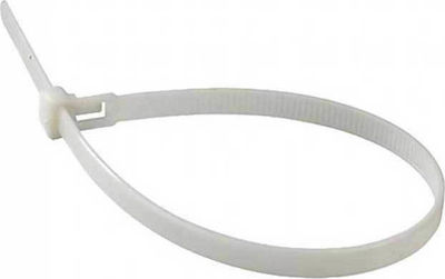 V-TAC Pack of 100pcs White Plastic Cable Ties 150x2.5mm 11161