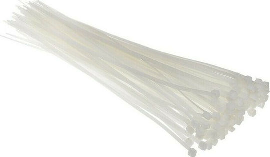 Com Δεματικά Καλωδίων Πλαστικά 300mmx3.6mm σε Λευκό χρώμα (100τμχ) (05.008)