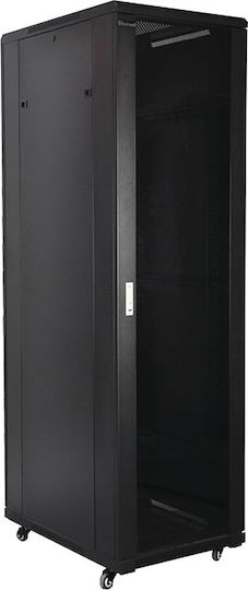Safewell Floor Rack Cabinet 18U 60x60x98.8cm Black SNB6618