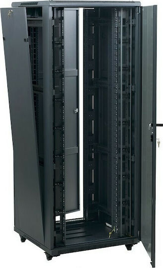 Central Cu picioare Cabinete Rack 37U με 2 Διάτρητες Πόρτες 60x80x185cm Negru 9900 2 680 37/C2