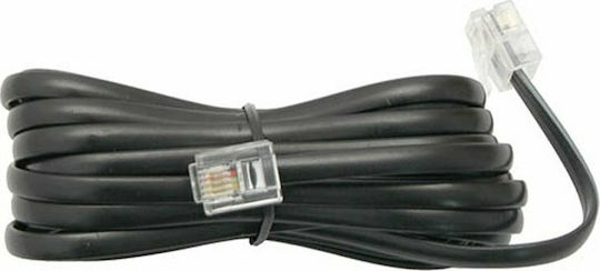 Central Flat Telephone Cable RJ11 6P4C 3m Black (1807)