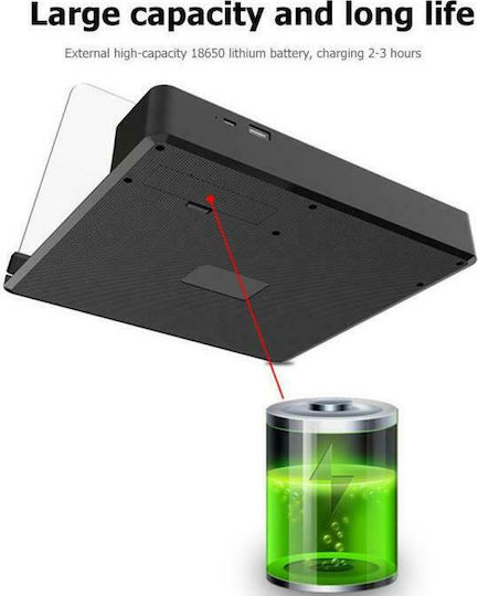 Phone Screen Magnifier F12 with Bluetooth Speaker in Black color