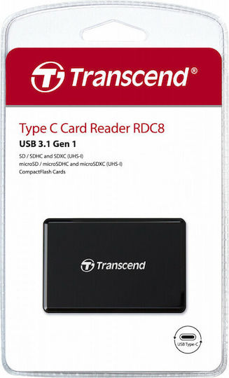 Transcend RDC8K2 Card Reader USB 3.1 for /S/D/ /m/i/c/r/o/S/D/ / /C/o/m/p/a/c/t/F/l/a/s/h/ / /