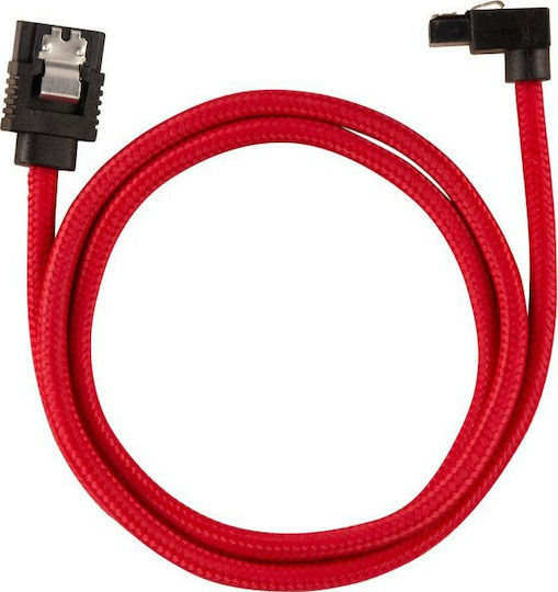 Corsair Premium Sleeve 7-Pin SATA III - 7-Pin SATA III 30cm Rotes Festplattenkabel CC-8900280