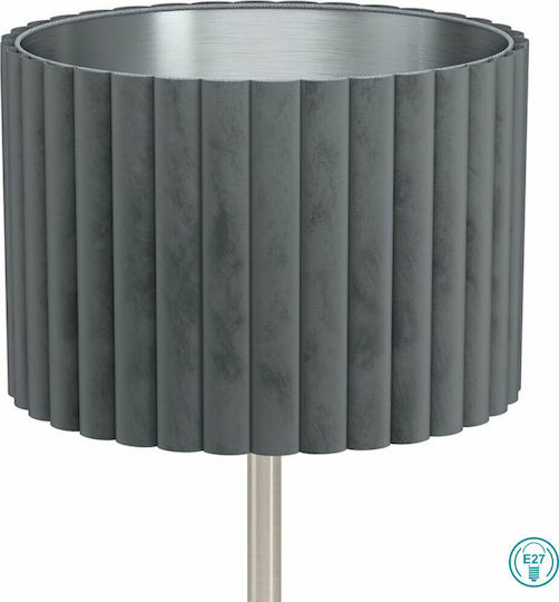 Eglo Tamaresco Metal Table Lamp for Socket E27 with Gray Shade and Silver Base