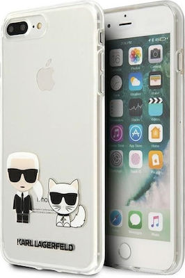 Karl Lagerfeld Karl & Choupette Umschlag Rückseite Kunststoff Transparent (iPhone 8/7 Plus) KLHCI8LCKTR