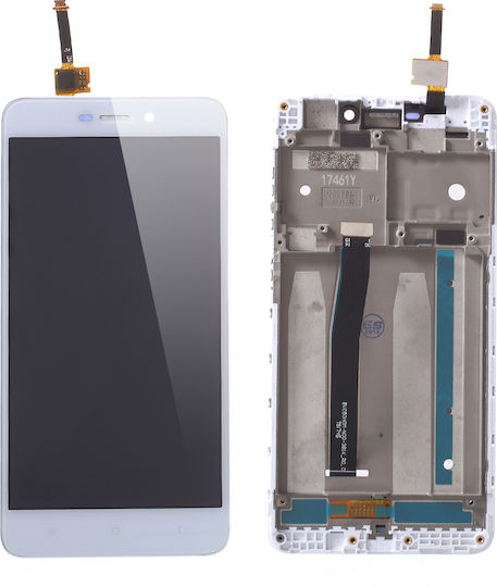 Οθόνη mit Touch-Mechanismus und Rahmen für Redmi 4a (Weiß)