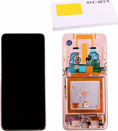 Samsung Screen with Touch Mechanism and Frame for Galaxy A80 (Gold)