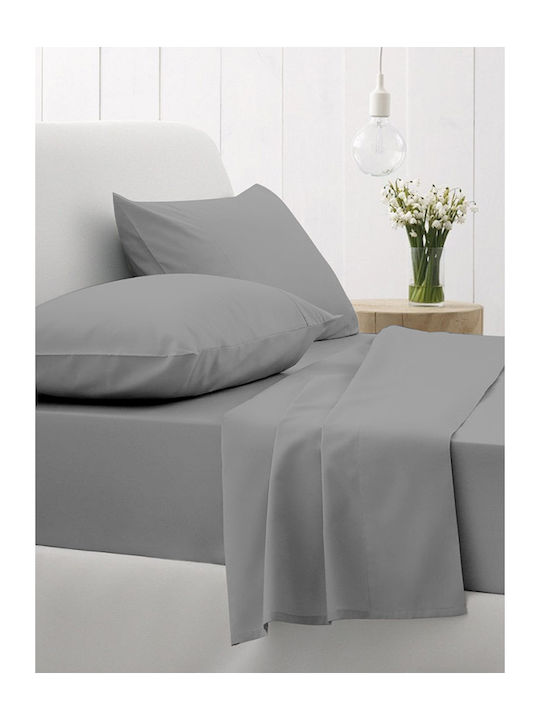 Sunshine Sheet Semi Double with Elastic 120x200+30cm. Cotton Feelings 107 Dark Grey