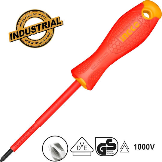 Ingco Magnetic Electrician VDE 1000V Long Screwdriver Cross Size PH3x150mm