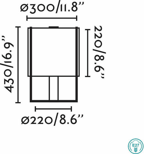 Faro Barcelona Drum Метална Настолна лампа за Цокъл E27 с Бял Абажур и Черен Основа