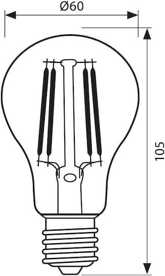 Vivalux Λάμπα LED 6W για Ντουί E27 και Σχήμα A60 Φυσικό Λευκό 650lm