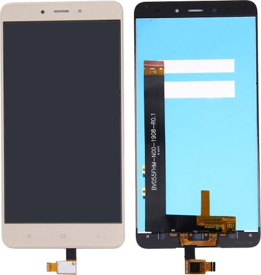 Οθόνη με Μηχανισμό Αφής για Redmi Note 4 (Mediatek) (Χρυσό)