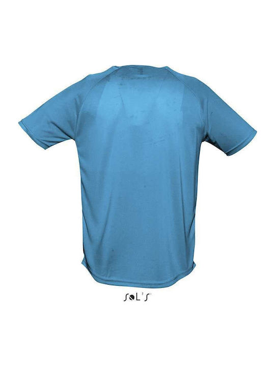 Sol's Sporty Ανδρικό Διαφημιστικό T-shirt Κοντομάνικο σε Τιρκουάζ Χρώμα