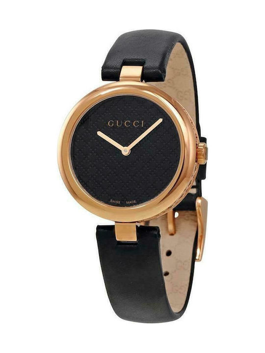 Gucci Diamatissima Medium Кварцов Часовник с Кожена Каишка