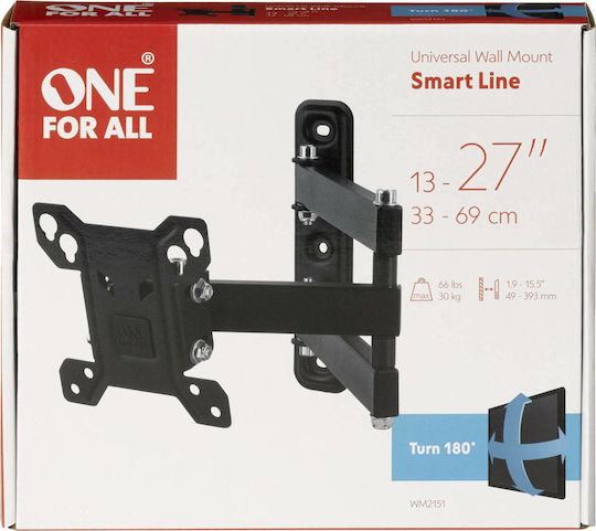 One For All WM 2151 URC7145 Wall TV Mount with Arm up to 27" and 30kg