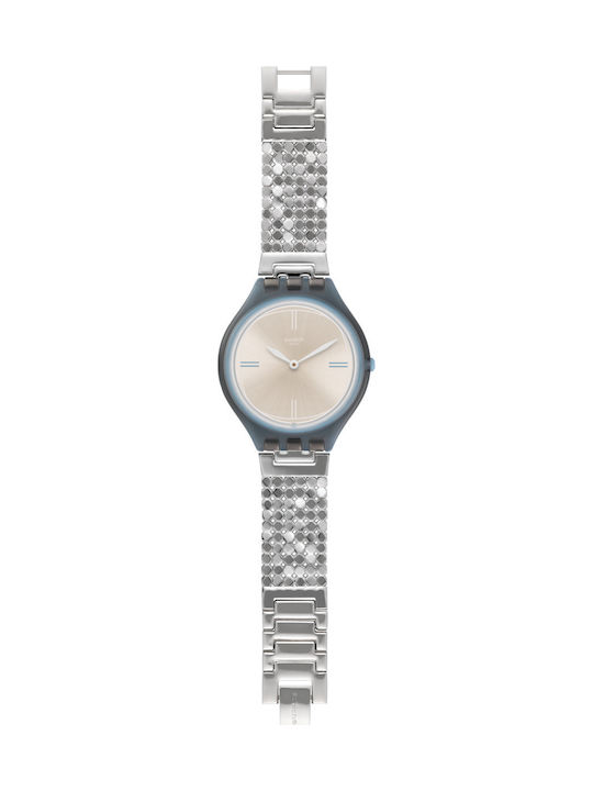 Swatch Skinscreen Metallic-Armband Silber 17mm