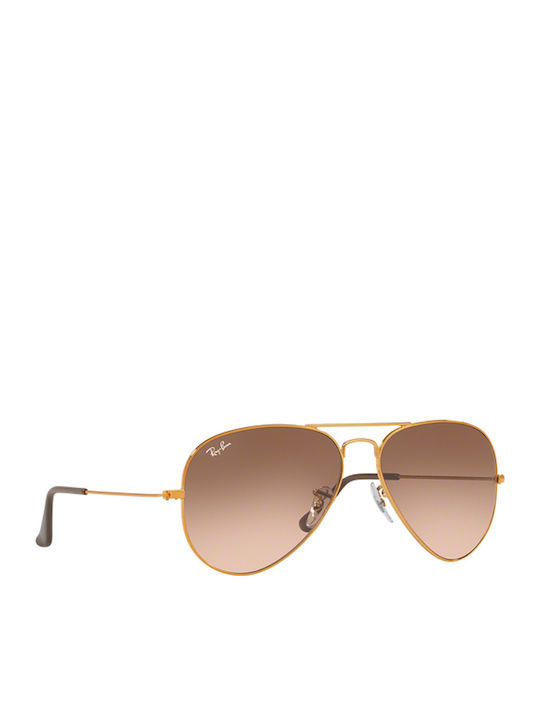 Ray Ban Aviator Large Metal II Γυαλιά Ηλίου με Χρυσό Μεταλλικό Σκελετό και Καφέ Ντεγκραντέ Φακό RB3026 9001/A5