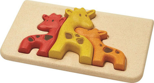 Ξύλινο Παιδικό Puzzle Σφηνώματα Giraffe 3pcs Plan Toys