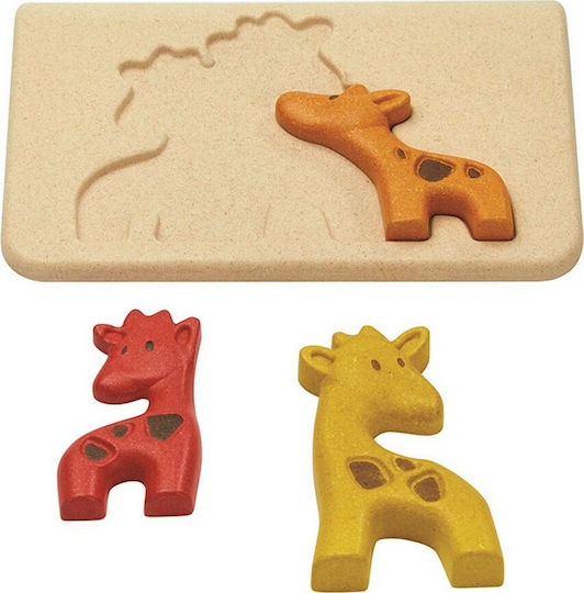 Ξύλινο Παιδικό Puzzle Σφηνώματα Giraffe 3pcs Plan Toys