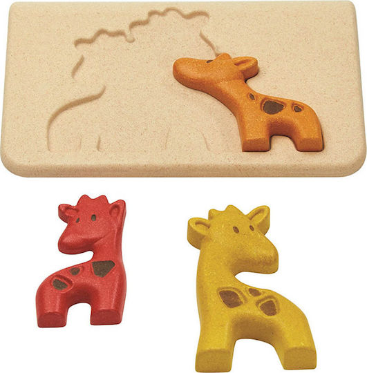 Ξύλινο Παιδικό Puzzle Σφηνώματα Giraffe 3pcs Plan Toys