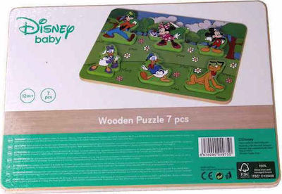 Wooden Kids Peg Puzzle Mickey Disney for 1+ Years 7pcs Tooky Toys