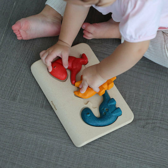 Ξύλινο Παιδικό Puzzle Σφηνώματα Δεινόσαυροι 3pcs Plan Toys
