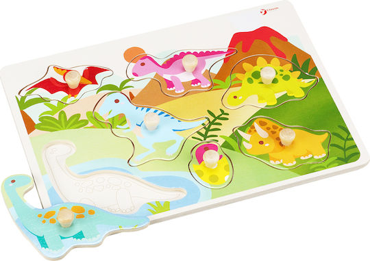 Lemn Puzzle pentru copii cu îmbinări Dinosaur 7 buc Classic World