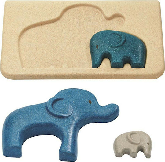 Wooden Kids Peg Puzzle Elephant 3pcs Plan Toys