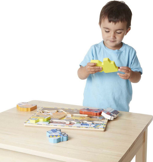 Holz Kinder Steckpuzzle Construction Chunky für 2+ Jahre 6pcs Melissa & Doug