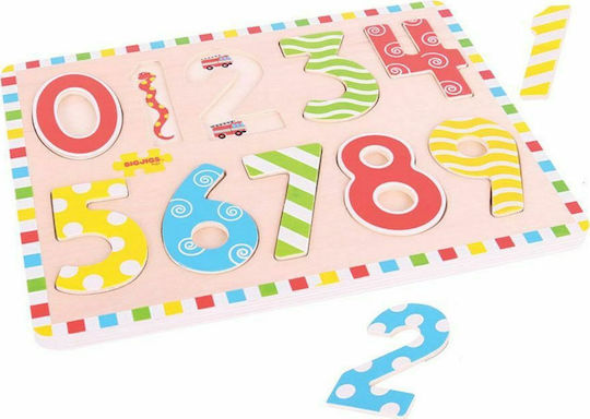 Дървено Детски Пъзел с Шипове Lift Out Puzzle Numbers 10бр Big Jigs