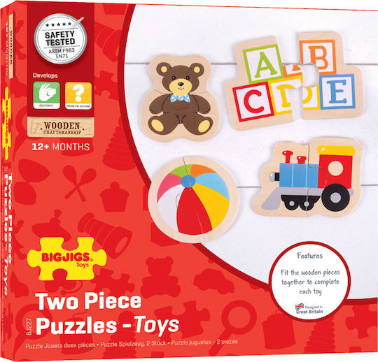 Wooden Kids Peg Puzzle Games for 1+ Years 8pcs Big Jigs