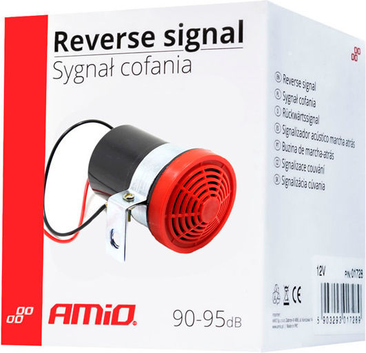 AMiO Buzzer for Car Parking System Car Reverse Alarm 12V 90-95dB in Black Color