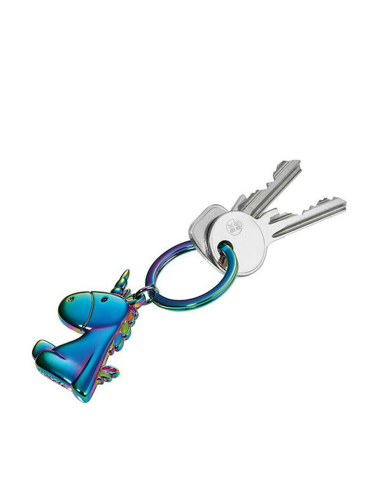Troika Handmade Metallic Blue Einhorn Keychain