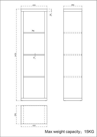 Kivos Sonoma Bookcase 41.6x29.5x147.5cm