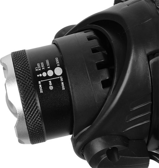 GloboStar Rechargeable Headlamp LED IP44 with Maximum Brightness 1800lm XML2-T6 100pcs Black