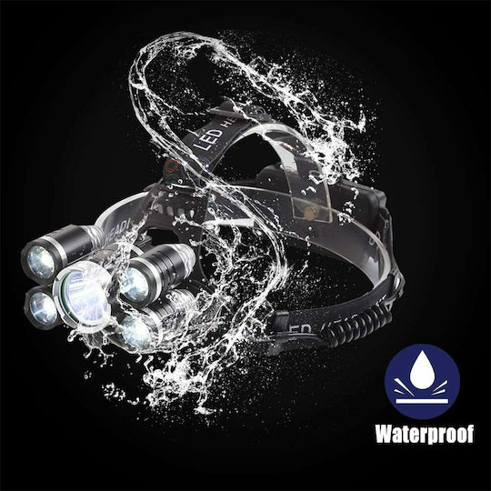 GloboStar Rechargeable Headlamp LED IP44 with Maximum Brightness 5000lm XML2-T6 50pcs Black