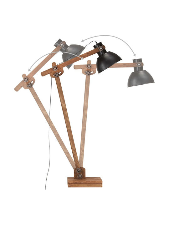 vidaXL Lampa de podea Î120xL33cm. cu Soclu pentru Bec E27 Negru