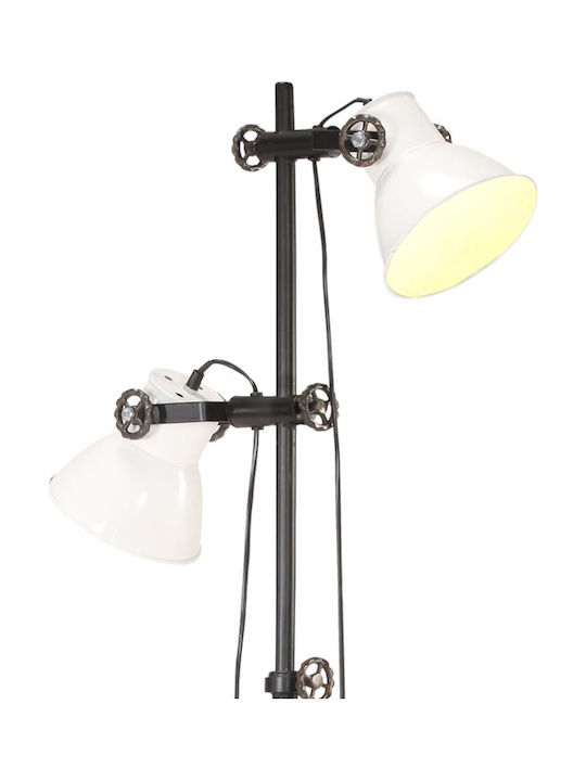 vidaXL Stehleuchte H160xB28cm. mit Fassung für Lampe E27 Weiß