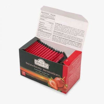 Ahmad Tea Negru Ceai Strawberry Sensation 20 Pungi 1buc