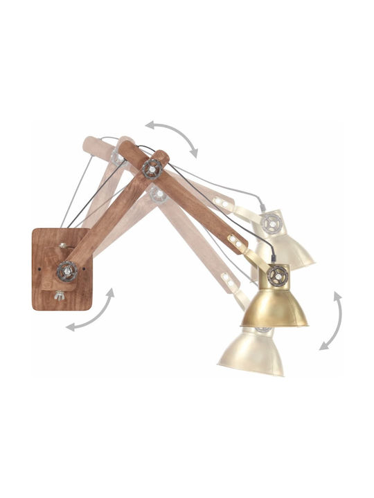 vidaXL Vintage Lamp Wall with Socket E27 Gold 45cm
