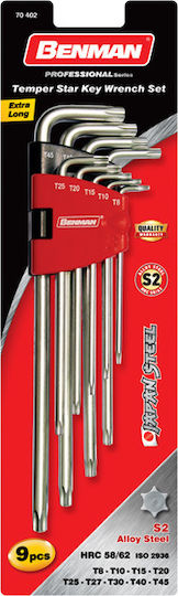 Benman Сет от 9 Torx ключа във форма L
