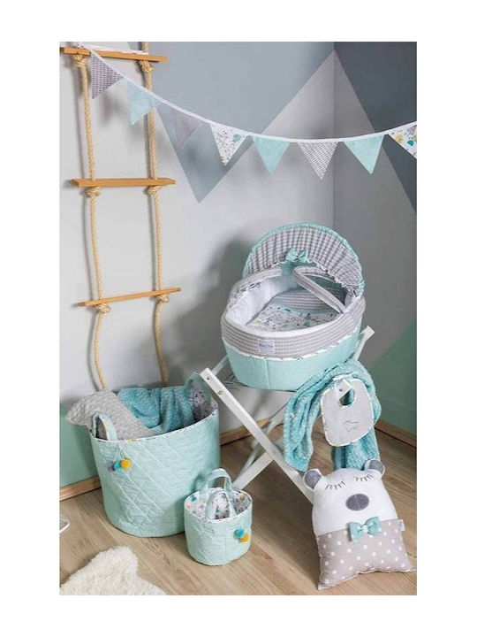 Baby Star Nordic Ο Αρκουδος Ψάθινη Καλαθούνα Πράσινη