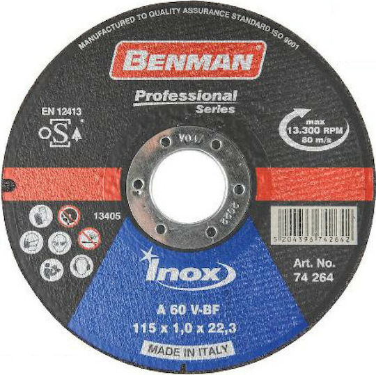 Benman Cutting Disc Inox-CD Professional 115mm Cutting Disc Metal Hole Diameter 115mm 1pcs