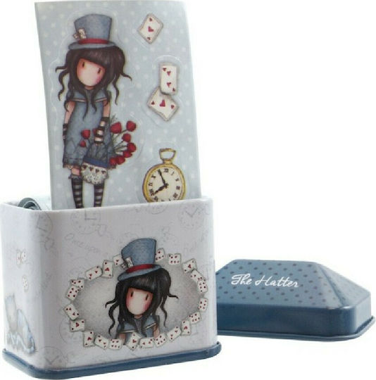Santoro Stickers The Hatter Trinket Tin with Roll for Children 3+ Years
