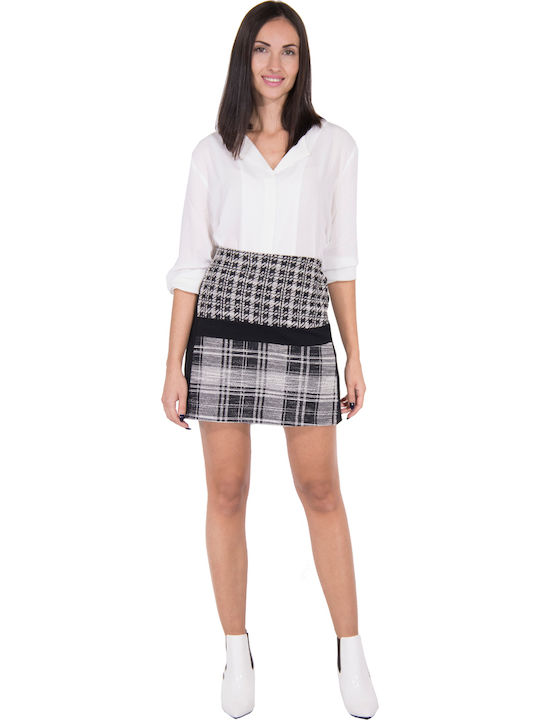Kape Pencil High-waisted Mini Skirt Checked Black